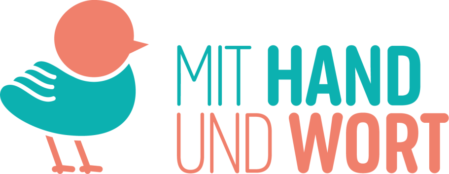 Logo Praxis mit Hand und Wort - Vogel